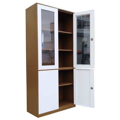Double-Color Narrow Sided Swing Door Steel Filing Cabinet Knock Down Metal Stationery Lemari