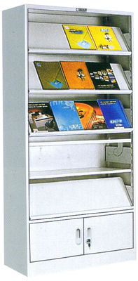 Rak Buku Kantor Logam 5-Pull-Out-Board Dengan Pegangan Tersembunyi PVC