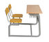 Baja tahan lama Sekolah Furniture Bingkai Logam Gabungan Meja dan Kursi Siswa Ganda